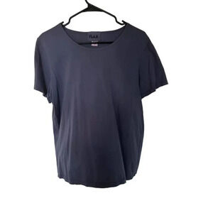 Flax Women's Blue Short Sleeve Scoop Neck T-shirt Size‎ M